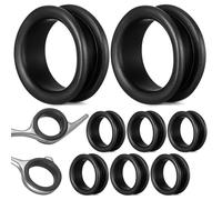 Lurrose 10 Unidades Anillos de Silicona Antideslizantes para Tijeras de Peluquería, Protectores de Dedos Negros Cómodos y Resistentes para Tijeras de Corte de Cabello
