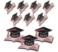 Lurrose 10 Unidades Insignia de Birrete de Graduación Conmemorativa para Sombreros y Mochilas, Pin Fácil de Colocar Diseño Clásico y Creativo para Ceremonia de Graduación