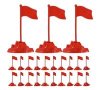Lurrose 100 Banderas Militares para Mesa de Arena: Mini Banderas Rojas con Base Estable - Marcador de Terreno Militar para Mesa de Arena para marcadores de Objetivos de Juegos de Guerra, dioramas y
