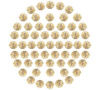 Lurrose 100 Cuentas Espaciadoras Redondas de Metal con Incrustaciones de Cristal Claro para Hacer Joyas Diy, Kit para Pulseras y Collares, Accesorios de Bricolaje para Adultos, Artesanía