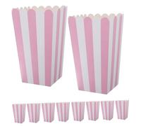 Lurrose 100 Piezas Contenedores de Rayados de Papel Unidades Resistentes Aceite para Fiestas Cine y Carnaval Cubos Pequeños Rosa Vintage para Snacks y Dulces