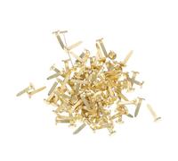 Lurrose 100 Piezas de Clavitos para Manualidades de Hierro Dorado Bordes Lisos Rebabas, Sujetadores Redondos para DIY y Accesorios de Manualidades