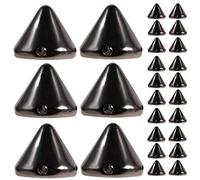 Lurrose 100 Piezas de Estoperoles de Picos Negro para Bolsas y Zapatos, Accesorios de Ccb para Pulseras y Chaquetas Punk, Ideales para Manualidades DIY