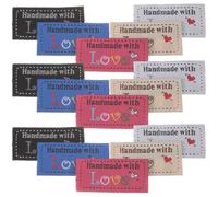 Lurrose 100 Piezas Etiquetas de Costura Hechas a Mano para Artículos de Crochet con Diseño de Corazón, Tela de Algodón, Prácticas y Decorativas para Personalizar Ropa y Accesorios