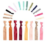 Lurrose 100 unidades de Ligas para Cabello elásticas sin Marca, Cintas de Tela sin Moñas, accesorios para Coleta para Mujeres y Niñas en Colores Surtidos