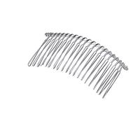 Lurrose 10pcs Minimalista Plata Metal Pelo Peine Lateral Peinetas para Velo de Novia
