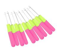 Lurrose 12 Agujas de Ganchillo para Trenzar Cabello Herramientas para Extensiones y Rastas Doble Tamaño 57 MM y 38 MM 12 Piezas 6 Grandes y 6 Pequeños Accesorios para Crochet