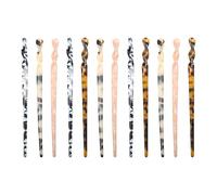 Lurrose 12 Horquillas Pelo Forma de Palillo de Acetato, Vintage y Elegantes, Adecuadas para Cabello Grueso y Medio, Accesorios para Peinados en Fiestas