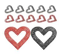 Lurrose 12 Parches Autoadhesivos Forma de Corazón de Gemas de Imitación para Decoración Fácil de Ropa y Jeans en Bodas y San Valentín