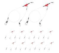 Lurrose 12 Piezas Línea Líder de Pesca con Señuelos, Alambre Resistente a Mordeduras de Acero Inoxidable y Nailon, con Eslabones Giratorios para Agua Salada y Dulce, Aparejos de Pesca