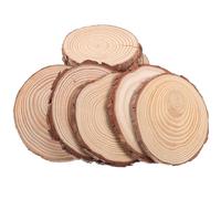 Lurrose 12 Piezas Rodajas de Madera sin Acabado para Manualidades Circulares de Madera Natural de Grosor para Decoraciones Posavasos y Proyectos Diy