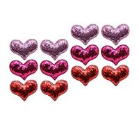 Lurrose 12 Pinzas Cabello en Forma de Corazón para Niña, Accesorios Decorativos de Metal y Tela Purpurina, Ideales para Festivales y Vacaciones