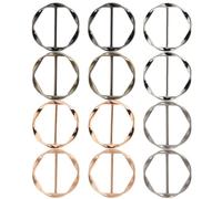 Lurrose 12 Pinzas de Aleación para Ajustar y Fijar Esquinas de Camisetas y Bufandas, Hebillas Cuadradas Multipropósito para Mujer en Uso Diario