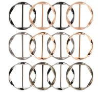 Lurrose 12 Pinzas Metálicas para Camisa y Bufanda, Cierre Ajustable para Dobladillo de Camiseta, Hebillas de Ropa en 6 Colores (brillo Dorado, Mate Dorado, Brillo Plata, Mate Plata,