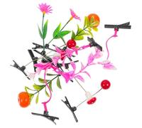 Lurrose 12 Pinzas Pelo Diseño Realista de Planta, Accesorio Cabello de Niñas, Material Plástico y Metal, Fácil de Usar para Diferentes Peinados