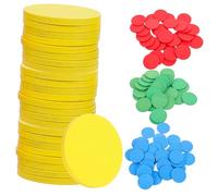 Lurrose 128piezas Ficha de Madera Recortada Redondas Coloridas Fichas para Contar de Aprendizaje para Material Didáctico de Matemáticas