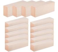 Lurrose 14 Piezas de Palos de Madera Cuadrados para Manualidades, sin Rebabas, Excelente Durabilidad y Color Beige, Ideales para Bricolaje y Reparaciones de Muebles