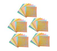 Lurrose 150 Piezas Papel Origami Cuadrado Iridiscente Papel Brillante para Manualidades Diy Decoración Fiestas Aprendizaje Geometría y Creatividad Familiar