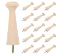 Lurrose 16 ganchos de madera estilo Shaker: ganchos de pared atornillables para secar abrigos, rústicos para toallas de mano, estantes de madera sin tratar para colgar sombreros, toallas y ropa.
