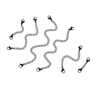 Lurrose 18 Piezas extensor de pulsera stainless steel neveras negras alargadores extensión de collar de acero inoxidable cadena joyas broche de langosta Hebilla talón calcetín hombre