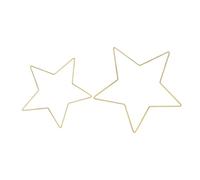 Lurrose 2 Anillos de Hierro Dorado Forma de Estrella para Decoración Floral y Macramé, Estructura Estable y Base Firme para Proyectos DIY y Arte