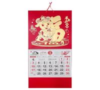 Lurrose 2 calendarios de pared del año 2027 del zodiaco chino de la oveja - Planificador mensual colgante Feng Shui - Calendario lunar tradicional para regalo de Año Nuevo y Festival de Rojo