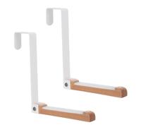Lurrose 2 ganchos plegables para colgar sobre la puerta, perchero resistente para toallas (blanco) - Organizador de baño plegable para colgar ropa con almohadillas antideslizantes