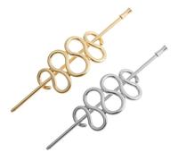 Lurrose 2 Horquillas de Metal Aleación para Moños Vintage, Sujetador de Moño Ligero y Portátil para Mujeres en Fiesta de Año o Vacaciones