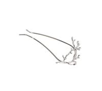 Lurrose 2 Horquillas en Forma de U de Aleación Dorada y Plata para Mujer, Diseño Retro y Elegante Forma de Rama de Árbol, Fáciles de Usar para Banquetes y Cumpleaños