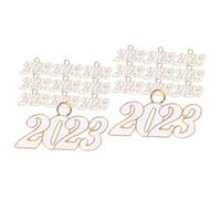 Lurrose 2 Juegos Colgante De Año Cordón Del Collar Kits De Cuentas Amuletos De Cuentas Joyas Encantos Cuentas Para Pulseras Pequeño Encanto 2023 Golden Aleación 10 Uds * 2