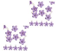 Lurrose 2 Juegos Colgante De Flor De Cerezo Encanto Cuentas Pop Cuentas Para Pulseras Baratijas Delirantes Dijes De Oro Para Hacer Joyas Accesorio De Bricolaje Aleación Púrpura 50 Uds * 2