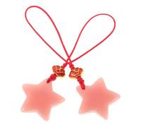 Lurrose 2 Llaveros Estrella Luminosos Rojos Cuerda Trenzada de Plástico, Colgantes para Teléfono y Bolso, Diseño Único para Decorar y Proteger Tus Accesorios