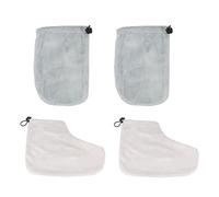 Lurrose 2 Pares Hidratante Cuidado Liner Baño Cubiertas De Baño Guantes De Manopla Calcetín De Algodón Hombres Terry Mitts Máquina De Manicura Calentada Suministros Calentador Kit +