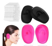 Lurrose 2 Pares Shower Earmuffs Protector De Oídos De Peluquería Silicone Hair Dye Ear Cover Ear Covers for Washing Hair Aceite Para Hornear Juego De Champú Hombres y Mujeres El Plastico