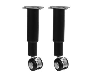 Lurrose 2 Patas de Escritorio metálicas Ajustables con Ruedas de 4.7" a 7.1" - Soporte para Mesa de Comedor con Ruedas giratorias para sofá, Cama, cómoda y sillón.