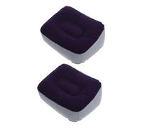 Lurrose 2 Piezas Almohadas Inflables para Reposapiés de PVC Flocado Cojines Ergonómicos para Viaje y Camping Soporte Cómodo para Pies y Piernas de Unidades Gris y Azul