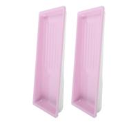 Lurrose 2 Piezas Bandeja de Esterilización para Uñas, Bandeja de Acero Inoxidable, Rosa, Rectangular, Organizador, Resistente al Deslustre, para Pushers y Clippers, para Técnicos