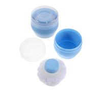 Lurrose 2 Piezas Caja de Polvos para Ñiño Borla de Polvo Portátil Plástico y Borla, Diseño Ergonómico, Aplicación Suave, Almacenamiento Seguro, para Nursery y Bolsa de Pañales, Padres E