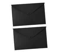 Lurrose 2 piezas Carpeta de Fieltro con Botón Organizador Resistente para y Archivo Escolar y Oficina Color Negro