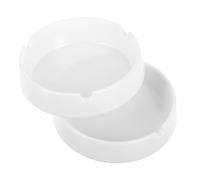 Lurrose 2 Piezas Ceniceros de Plástico Irrompibles Blancos de Diseño Moderno y Minimalista Resistente al Viento Gran Capacidad para Hogar Oficina Terraza y Exteriores