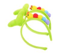 Lurrose 2 Piezas Diadema de Peluche de Oruga Verde, de Tela, para Niñas | Diseño Kawaii Forma de Brote, Uso Diario y Fiestas Temáticas, Estilo Alegre y Natural