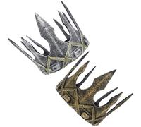 Lurrose 2 Piezas Medieval PU Coronas Suaves para Hombre y Disfraz Rey Mago Adulto Accesorios Halloween Diadema para Fiestas