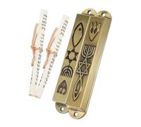 Lurrose 2 Piezas Mezuzah Metálica Decorativa Adorno Religioso para Puerta Resistente y Ligera para Salón Dormitorio y Hogar Estilo Vintage con Textura Excelente