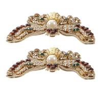 Lurrose 2 Piezas Parche Termoadhesivo para Zapatos Diseño de, Accesorio Decorativo de Strass y Perlas para Ropa y Bolsas, Adecuado para Decoración DIY y Reparación