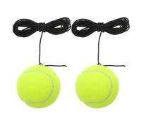 Lurrose 2 Piezas Pelota de Tenis y Fibra Química Práctica con Cuerda Elástica Resistencia Mejorada para Entrenamiento Individual para Entrenamiento de Tenis