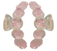 Lurrose 2 Piezas Pinza el Cabello Rosa de Acrílico con Diseño de Flor de Montaña, Herramienta para Atrapar Cabello y Crear Estilos Elegantes para Fiestas y Vida Diaria