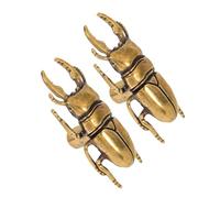 Lurrose 2 Piezas Pomos Vintage de Latón Forma de Escarabajo para Gabinetes y Muebles, Tiradores Ergonómicos y Versátiles para Cocina y Armarios