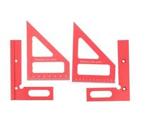 Lurrose 2 Piezas Regla Metálica de Aleación de Aluminio para Medición Multiángulo Portátil, Herramienta para Carpintería y Renovación del Hogar, Color Rojo