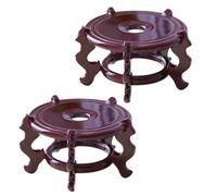Lurrose 2 Piezas Soporte para Plantas de Madera Redondo Estilo Oriental Estabilidad Excepcional y Diseño Elegante para Macetas y Decoración Interior