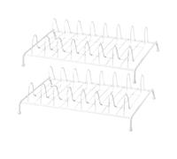 Lurrose 2 Piezas Soporte para Platos Multifunción Resistente y Estable para Encimera Organizador de Menaje de Cocina con Diseño de Drenaje para Almacenamiento y Orden el Hogar de Unidades